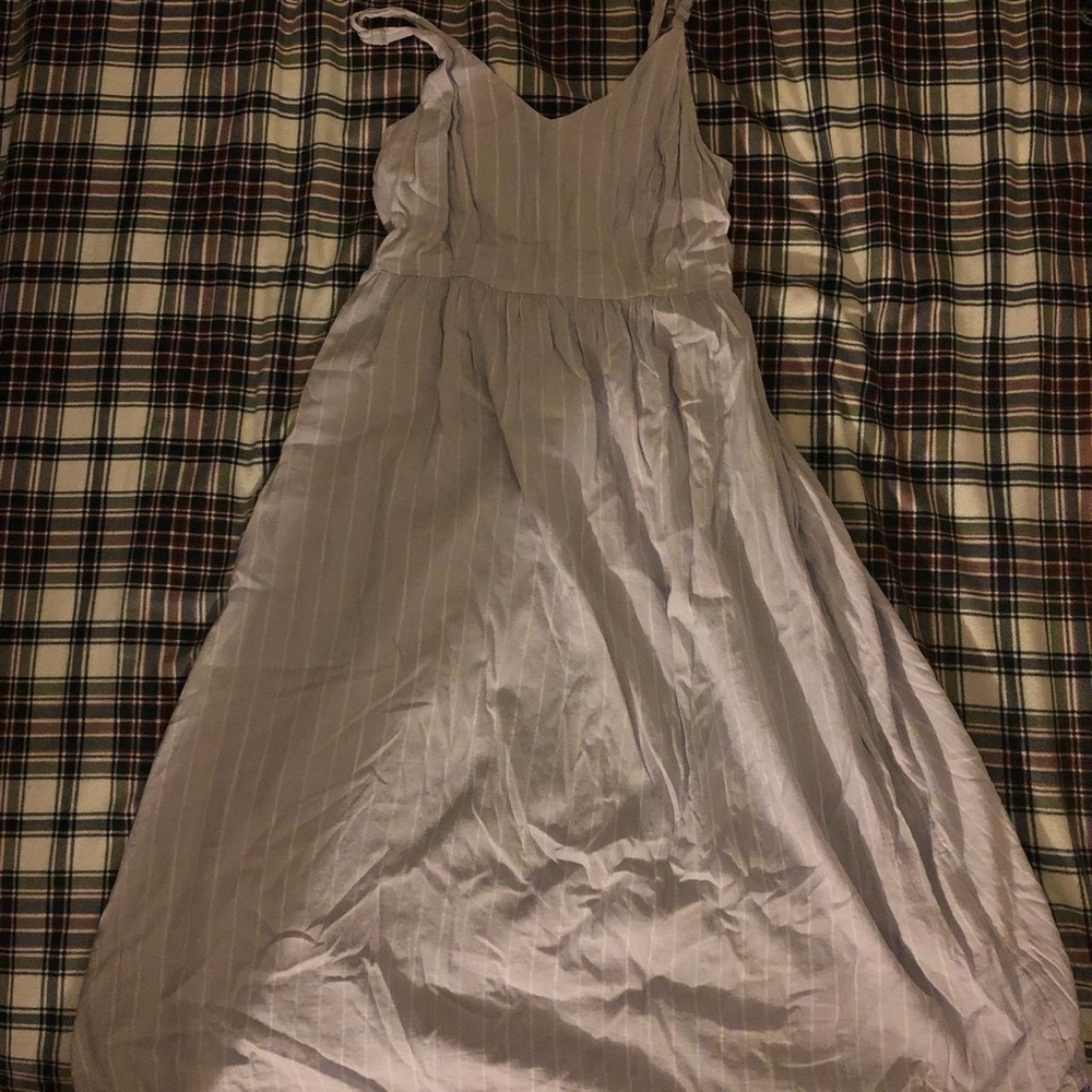 old navy light blue and white striped maxi dress size xs